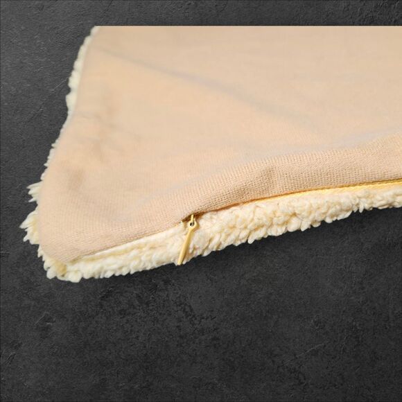 Vintage Mustard Gold Plush Pillow Cover Rectangle Retro 70s Mod Yellow MCM Zip - Picture 3 of 5